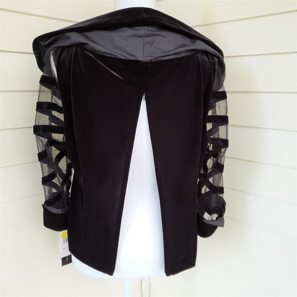 NWT black velvet rhinestone embellished elegant MILLA BELL top - Picture 8 of 8